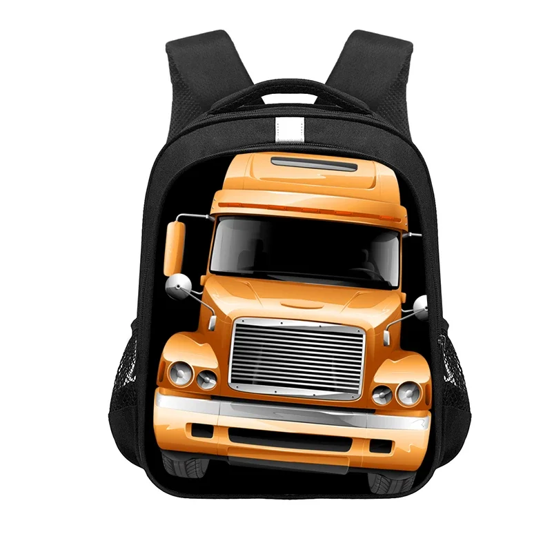 Cartoon Police Car Fire Engine Print Backpack School Bus Children School Bags Boys Girls Kindergarten Bag Student Bookbags Gift