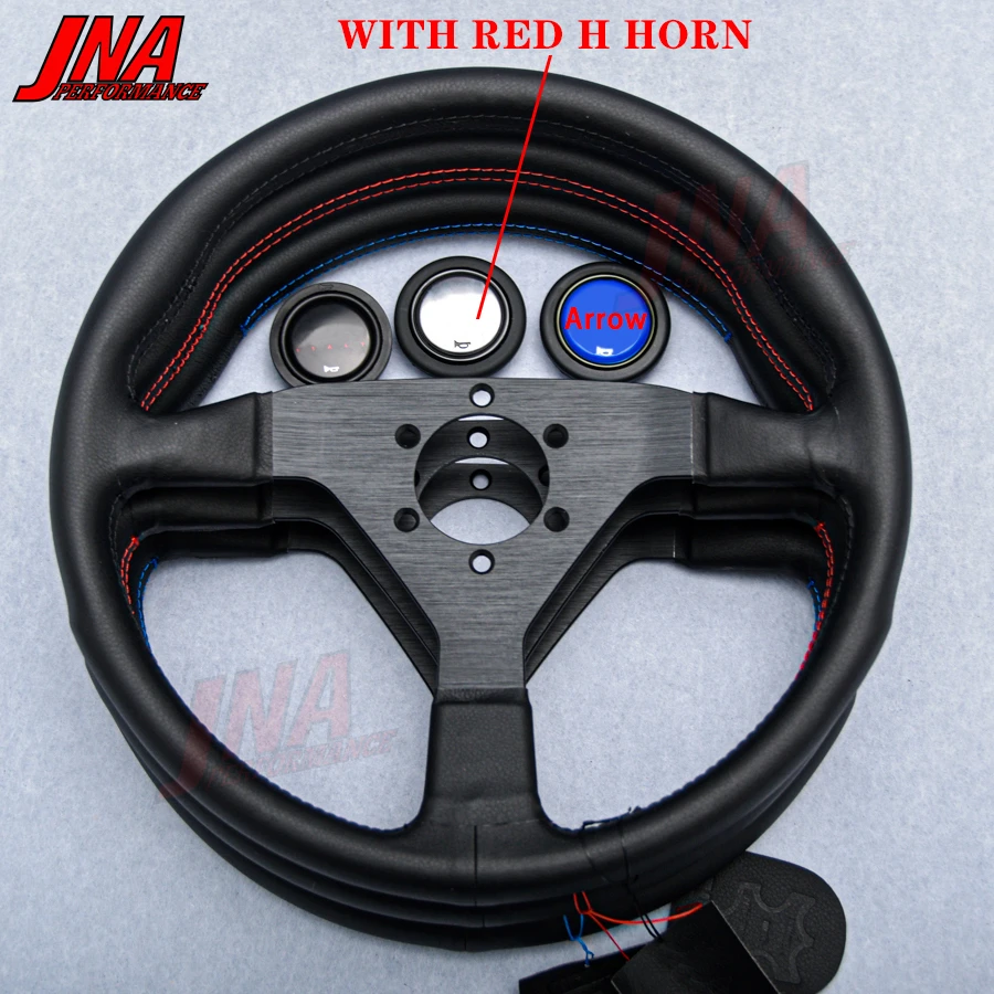 For Honda Classic Modified Car Steering Wheel Microfiber Leather JDM Racing Sport Steering Wheel Red/Blue/Black Stitches PC-ST51