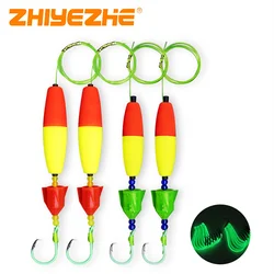 ZYZ 1PC Catfish Fishing Rigs With Luminous  Circle Hooks Santee Cooper Drill Cork Foam Float Bell Indicator Catfish Float Rigs