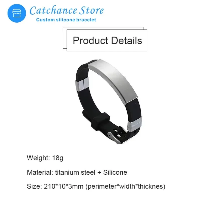Custom Adjustable Wristband Bracelet, Personalized ID