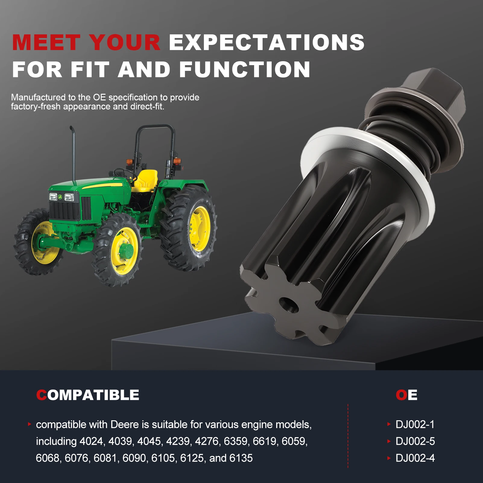 أداة تحول المحرك ومجموعة توقيت لمحركات John Deere المعدنية لـ 4024 4039 4045 4239 4276 6090 6105 6125 6135 DJ002-4