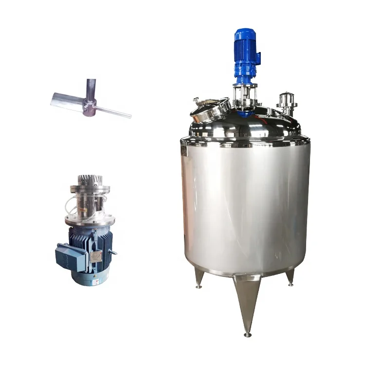 For chemical liquid soap making machine homogenizer mixer cosmetic heating stainless steel double jacketed mixing tank