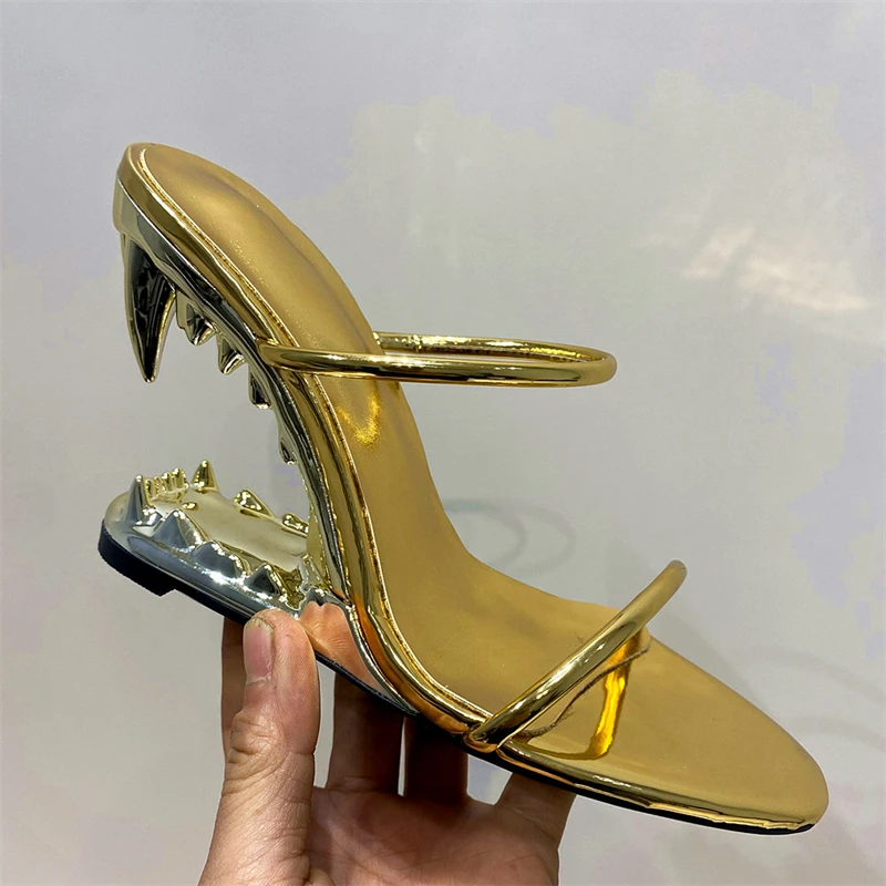 2025 Strange Heels Metal Women Sandals Slip-on New Design Ladies High Heel Shoes 11 Styles Fashion Zapatos Para Damas En Oferta