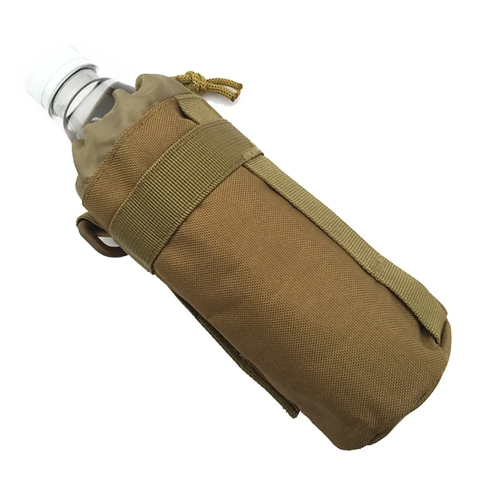 Portabottiglie tattico da 500ml borsa da viaggio per Molle da esterno borsa da viaggio per escursionismo in bicicletta con coulisse borsa per