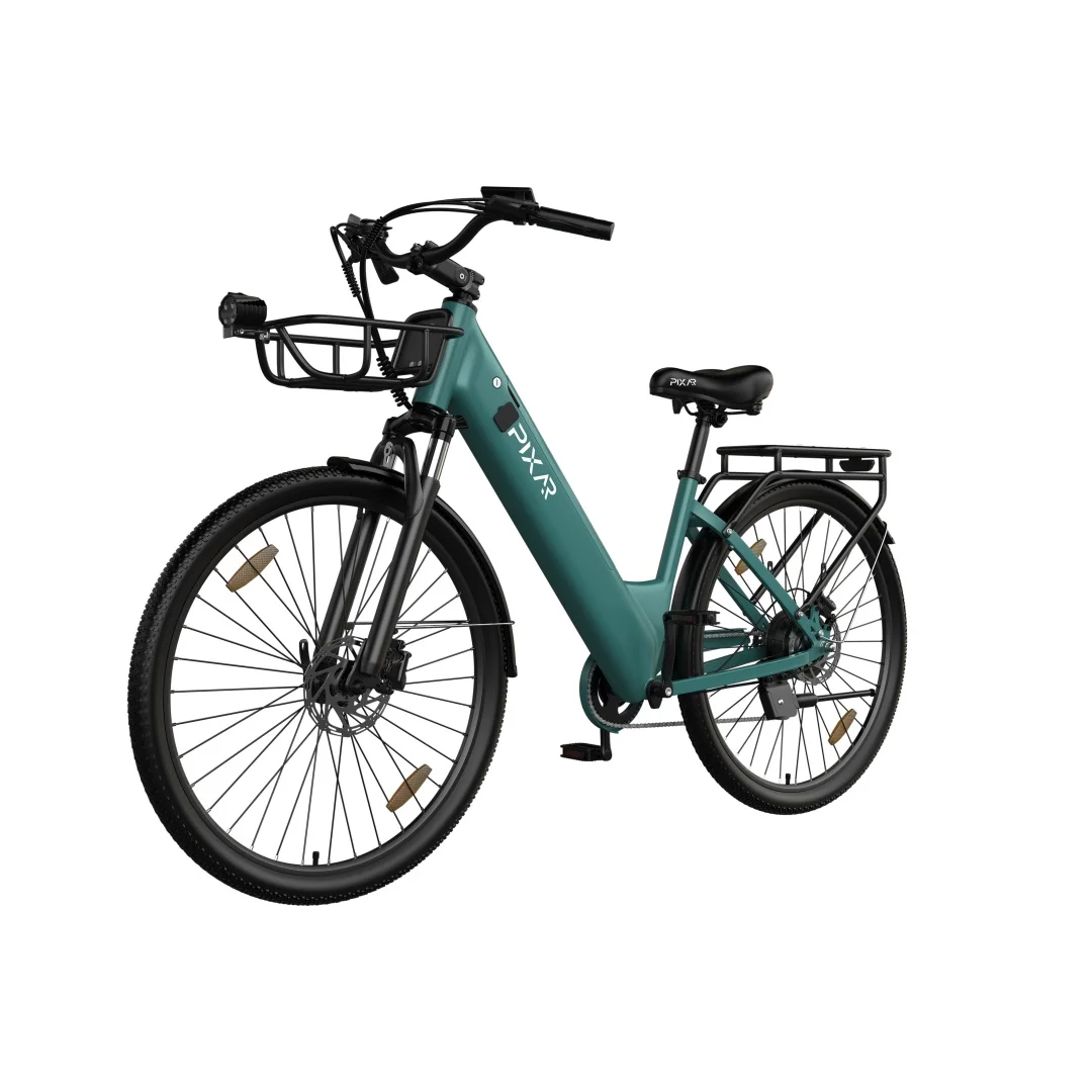 PIXAR elektrische fiets, 250W 36V 18Ah, maximale snelheid 25 km/u, maximale actieradius 55–65 km. Een stijlvol ontworpen elektrische stadsfiets
