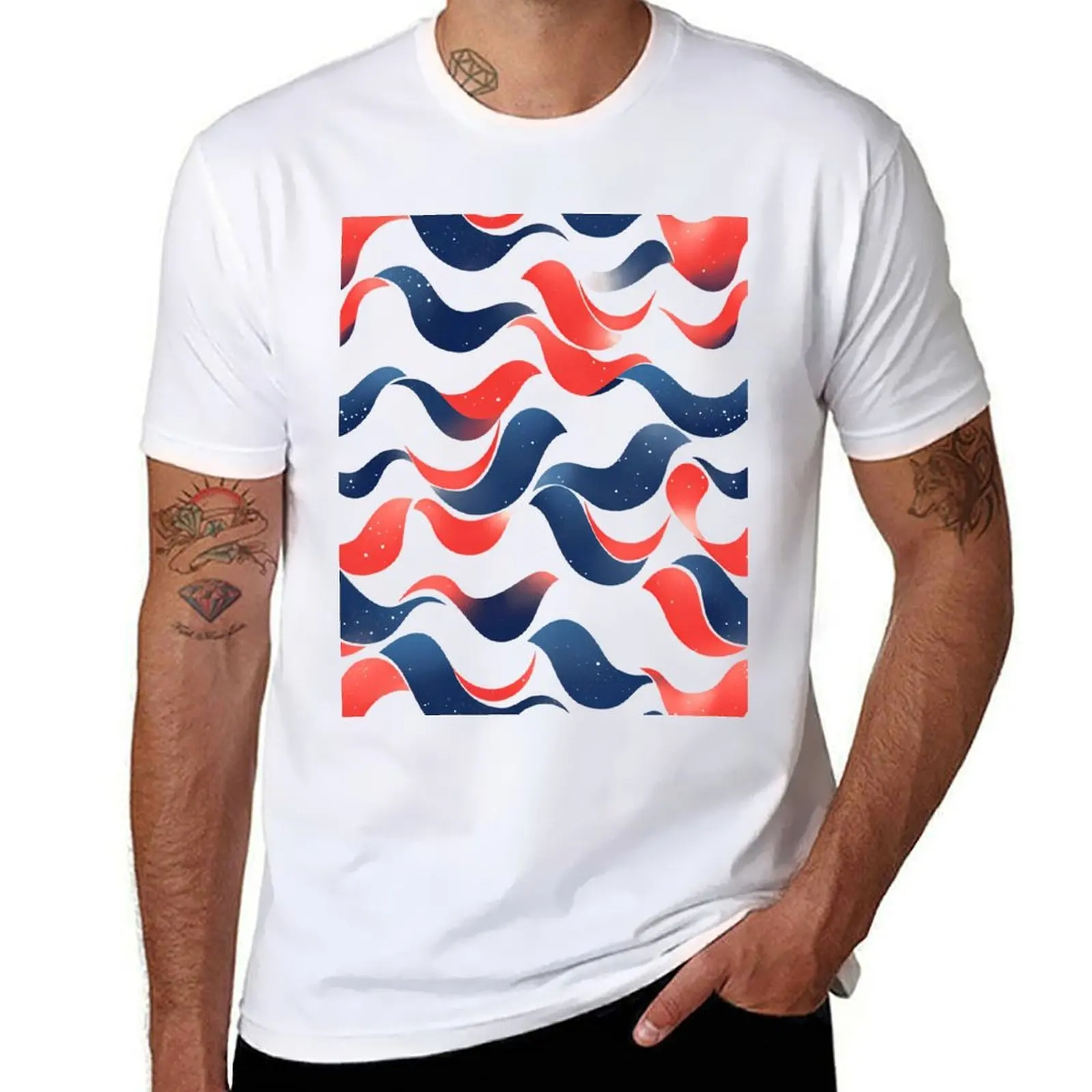 

Red & blue T-Shirt cotton t shirts man 100% printed t shirts for man T-Shirt