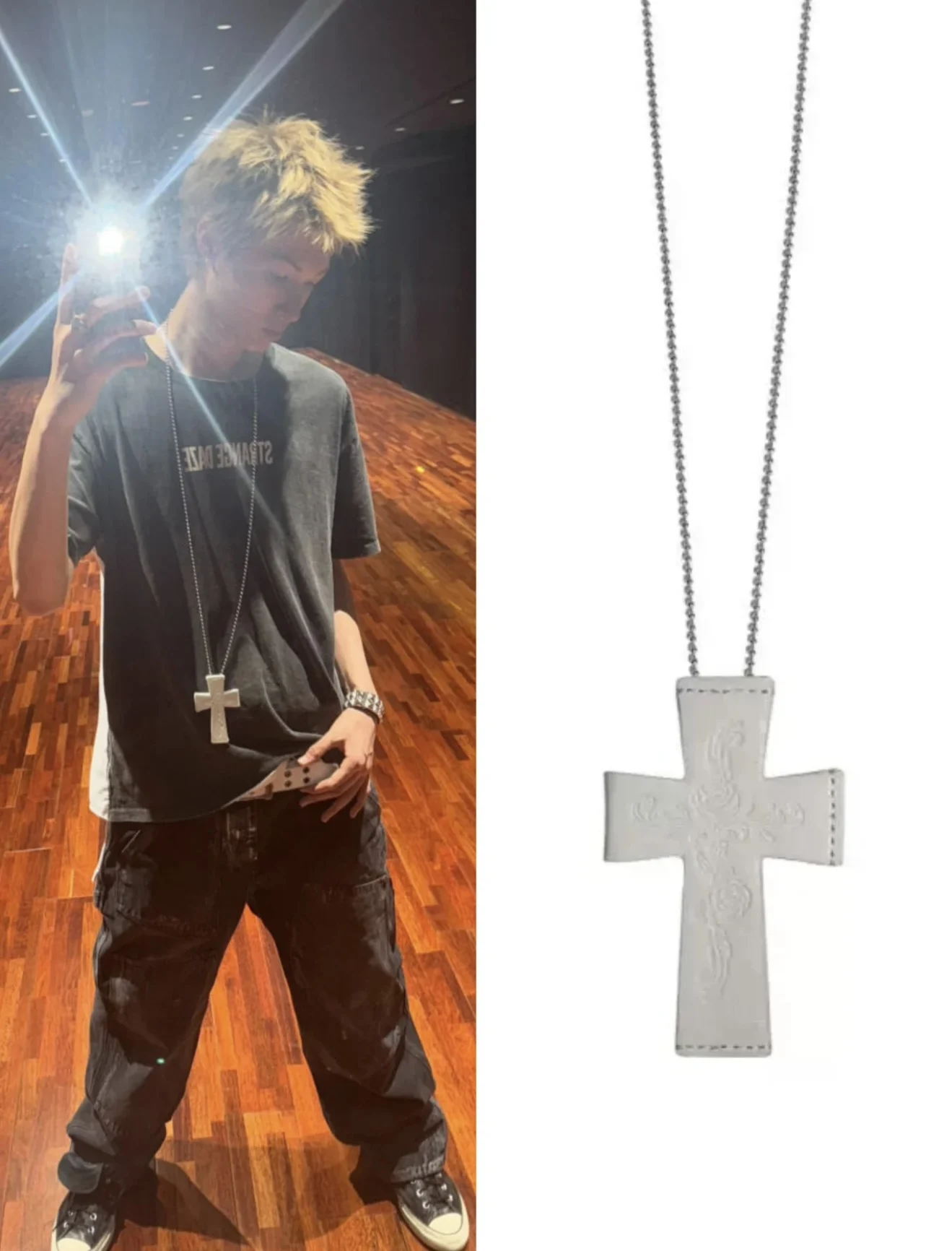 

Kpop Boy Group CORTIS Hot Member MARTIN Style Decorate Necklace MARTIN Same Style White Cross Card Packaging Accessories