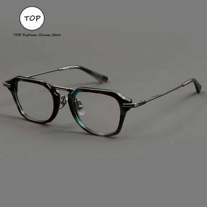 

Large-faced Handcrafted Pure Titanium Men's Glasses Frame Retro Acetate Fiber Fashion Women's Glasses Suitable for Myopia 2025