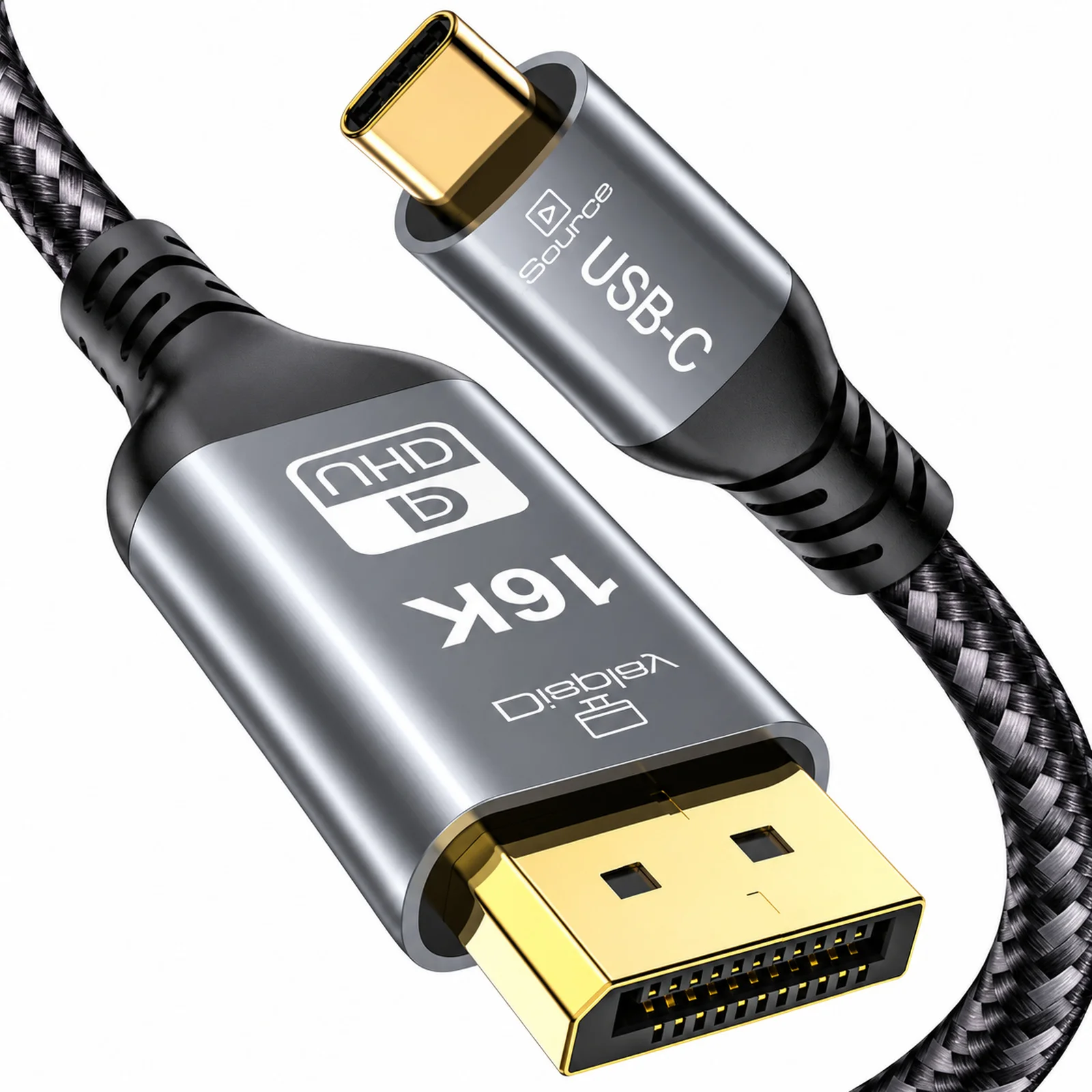 CableDeconn USB C to DisplayPort 2.1 Cable Support 16K@30Hz 8K@120Hz 4K@240Hz Thunderbolt 5 to DP Cable 40Gbps Video Cable