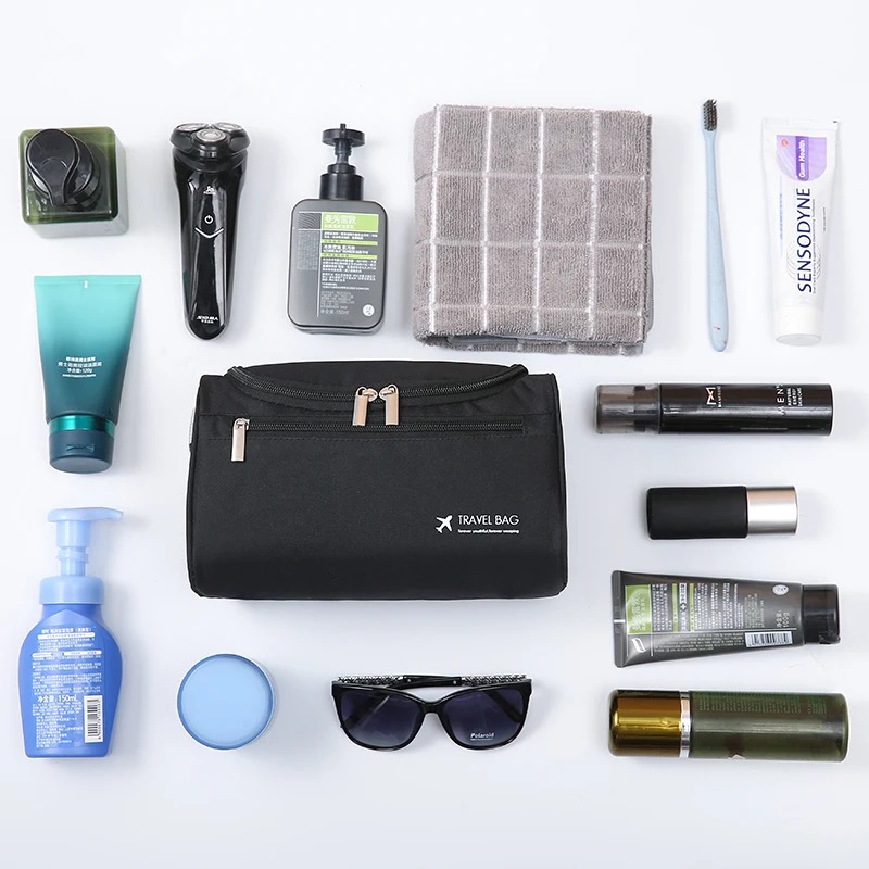 New Hanging Travel Toiletry Bag Organizer Bathroom Hygiene Dopp Kit with Hook Portable Shaving Cosmetic Makeup Bag  Accessories