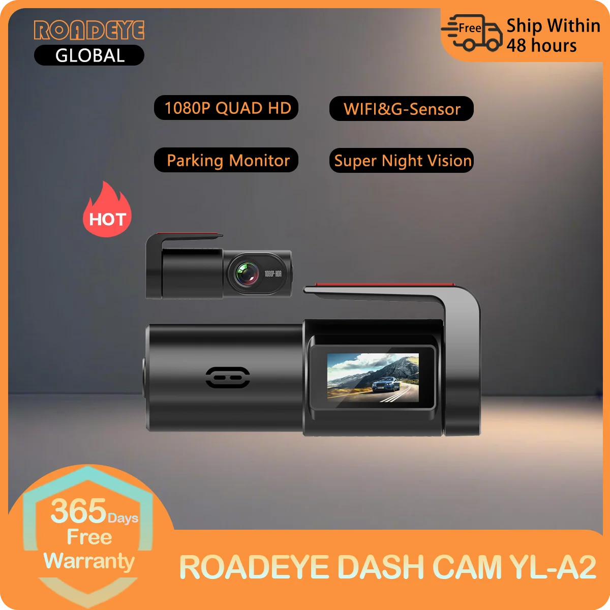 

1080P Front Dash Cam WiFi Real-Time View G-Sensor 24H Parking Monitor Night Vision Loop Recording Car DVR with 140°FOV