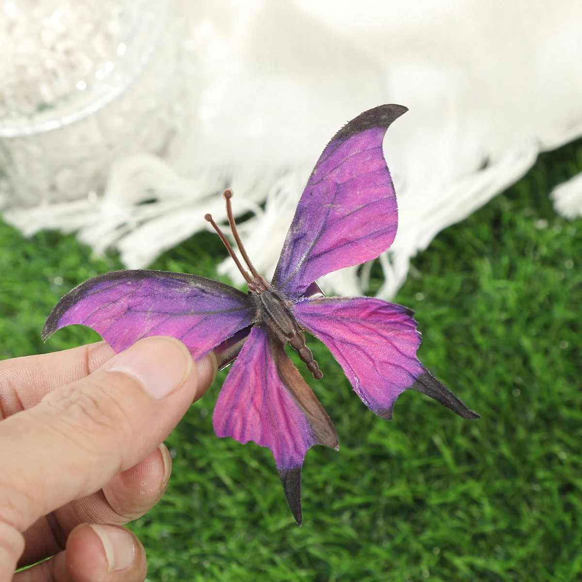 AWAYTR Flannel Butterfly Hairpin Cute Barrette Hair Clip Women Girls Printed Hairgrips Hair Clip Party Hair Accessories