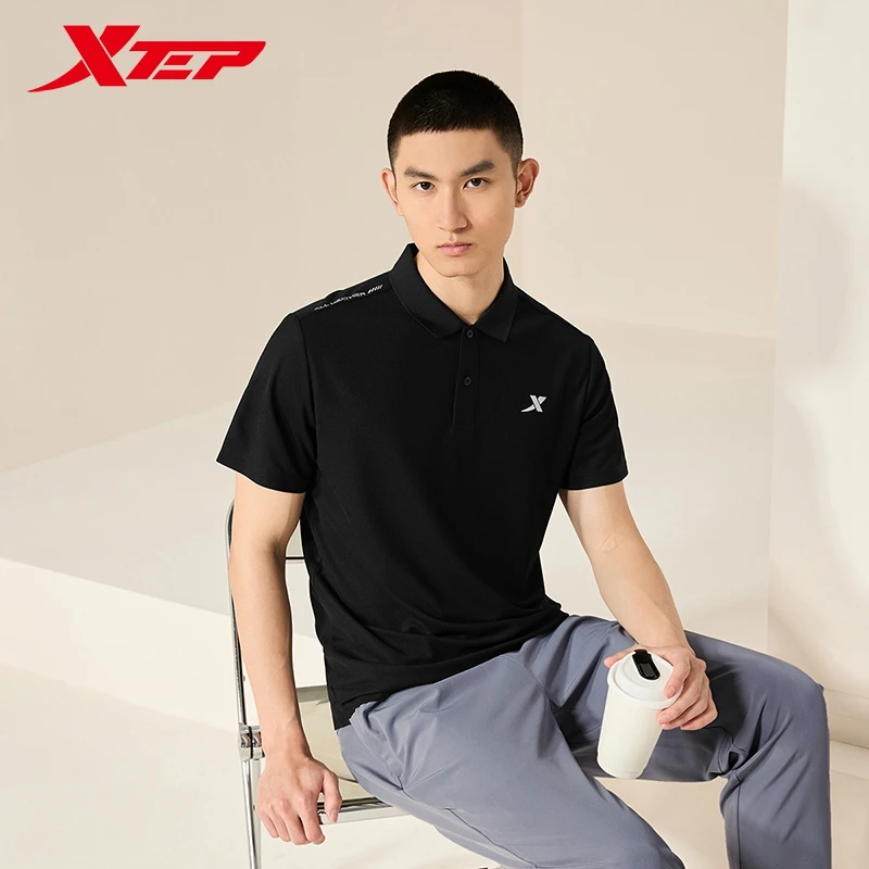 Xtep Kurzarm-Polos hirt für Männer Sommer Normcore Herren-T-Shirt pendeln jeden Tag atmungsaktive Outdoor-Tops