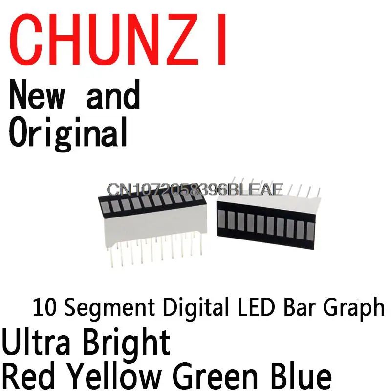 2PCS 10 Segment Digital LED Bar Graph Display Ultra Bright Red Yellow Green Blue 