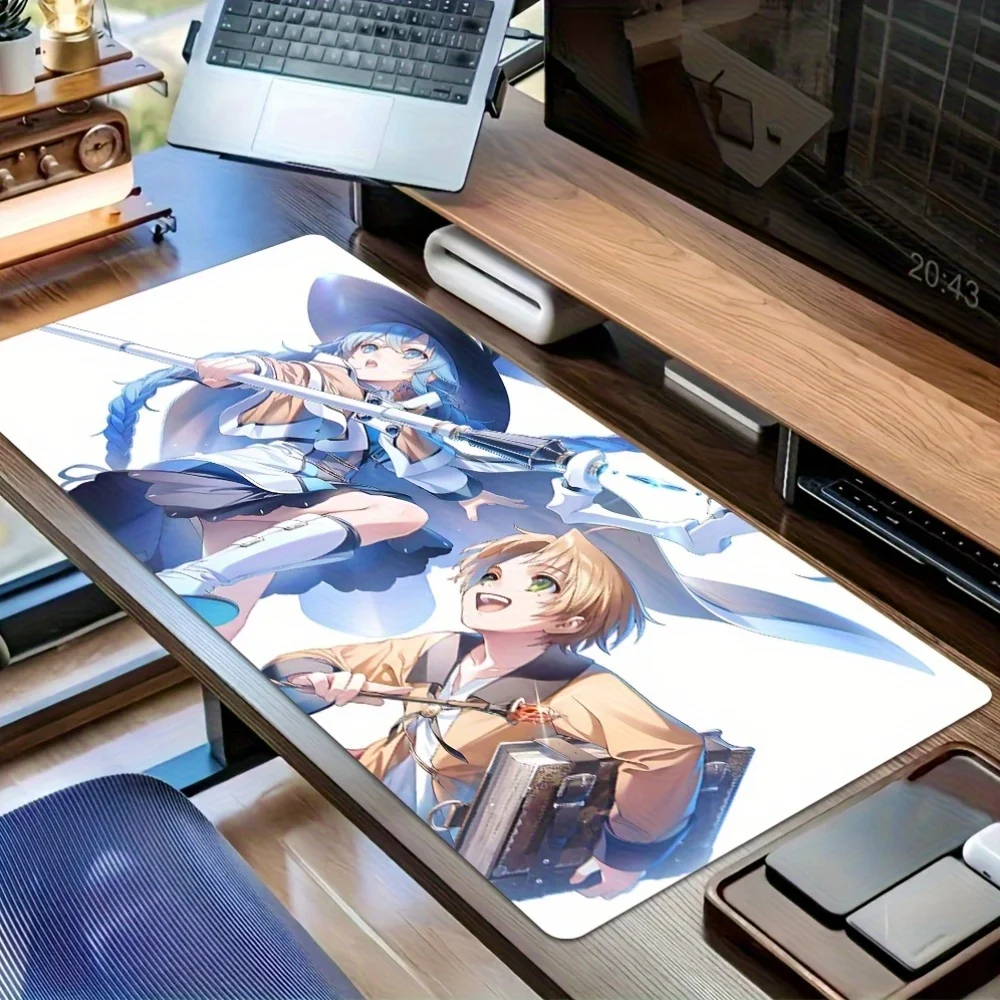 قطعة واحدة من لوحة ماوس الألعاب Anime - قاعدة مطاطية غير قابلة للانزلاق، سجادة مكتب قابلة للغسل بتصميم Rudeus وRoxy and Eris، مثالية للمكتب والمدرسة