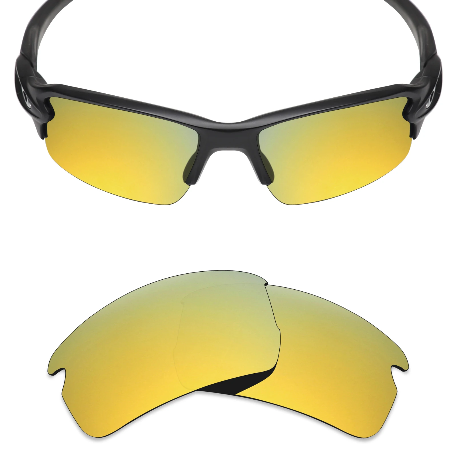 ezoptix123 Substituição de lentes polarizadas/não polarizadas para óculos de sol Oakley Flak 2.0 Asian Fit OO9271 - 61 mm