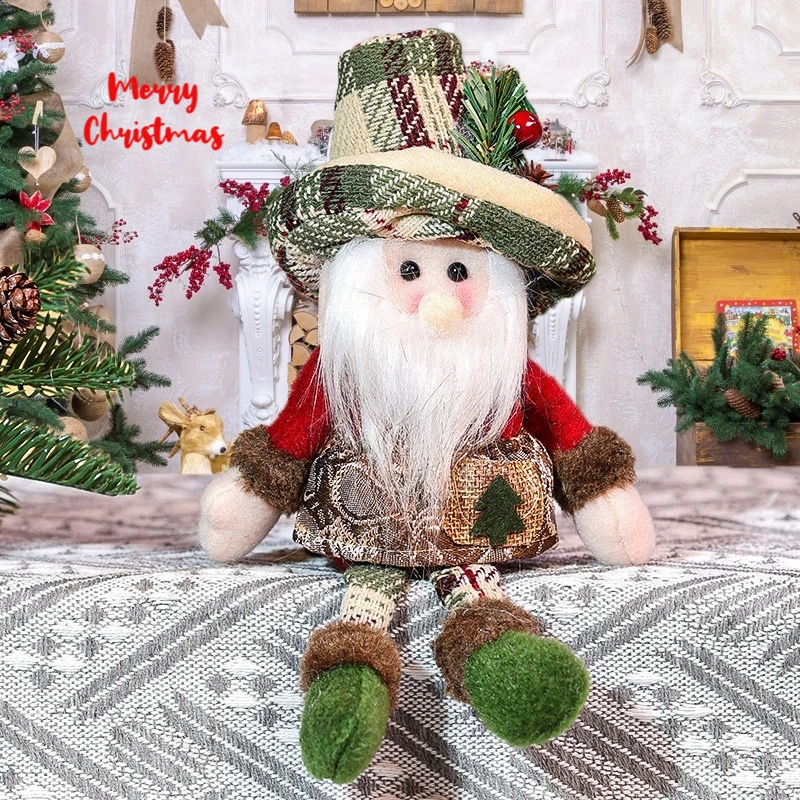 Santa Doll Vintage Snowman Santa Claus Plush Figurine Farmhouse Decor Party Supplies Holiday Home Decor Cute Cartoon Plush Doll