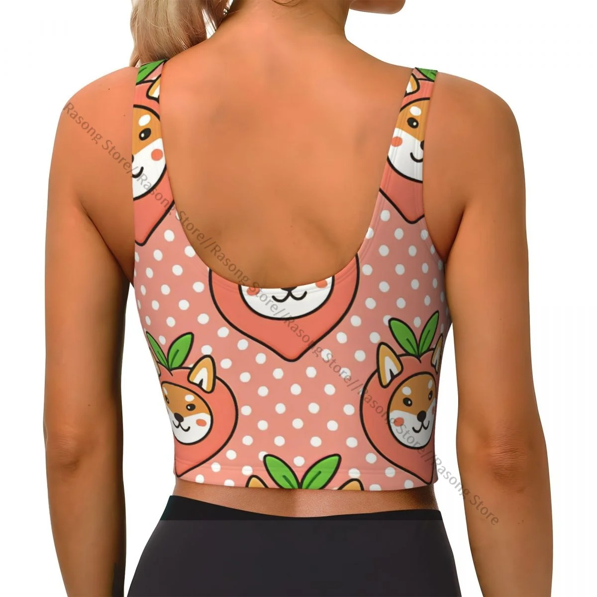 Yoga Vest Women Gym Sports Crop Tops Cute Dog Of Japanese Breed Shiba Streetwear Workout Breathable Tank Top Female