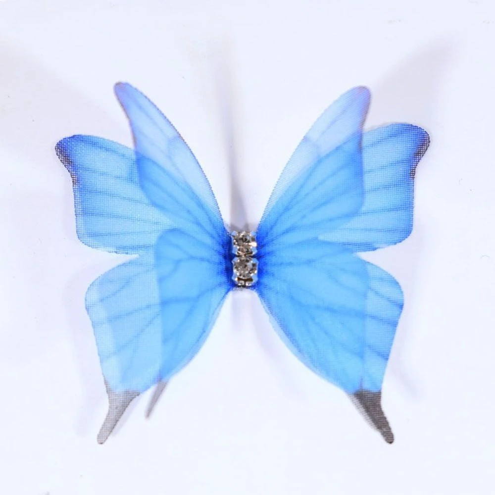 

50pcs 4CM Organza Fabric Appliques 3D Gradient Color Simulation Mesh Patch Double-layer DIY Handmade Fairy Chiffon