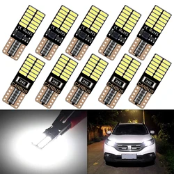 10 Uds. Luz LED de señal para coche T10 W5W bombilla CANBUS 12V 7000K blanco Interior de coche cúpula lectura tarjetas de puerta lámparas de matrícula de maletero