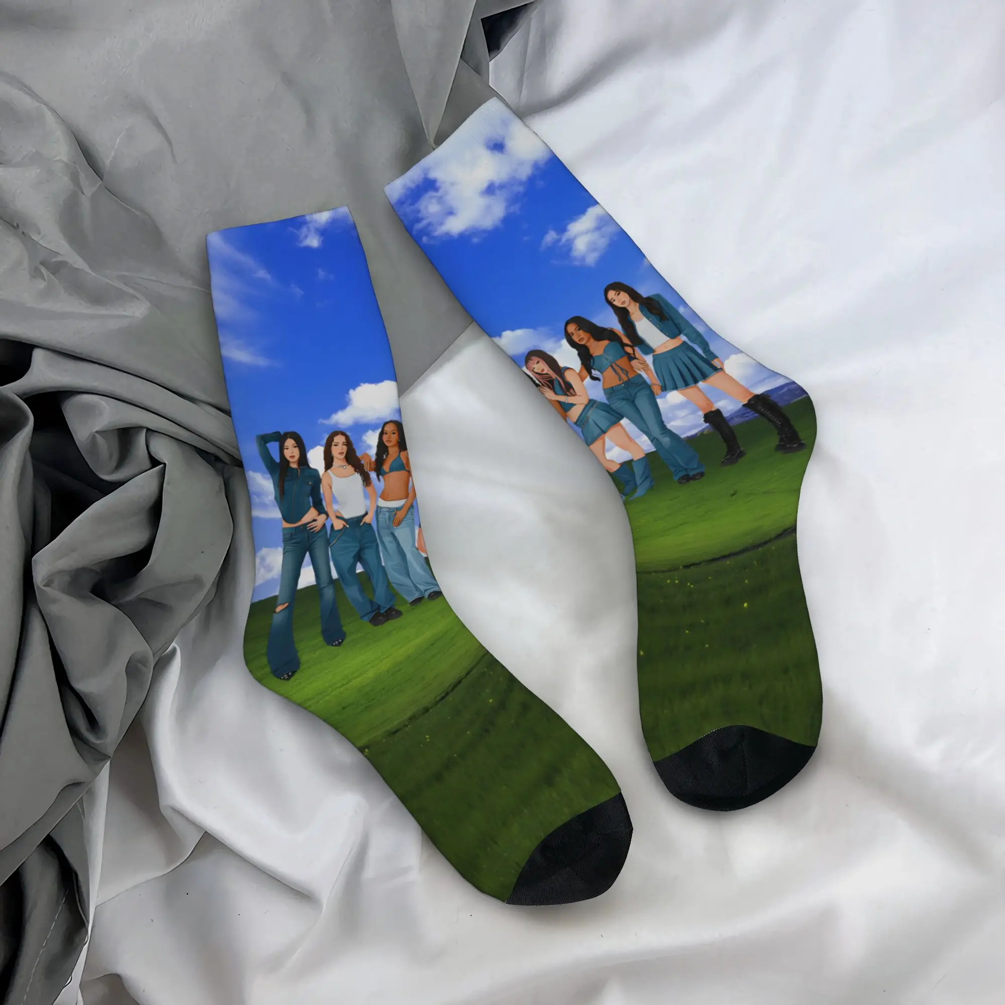 Katseyes Kpop Girl Group Socks Men's Women's Crazy  Socks Spring Summer Autumn Winter Middle Tube Socks
