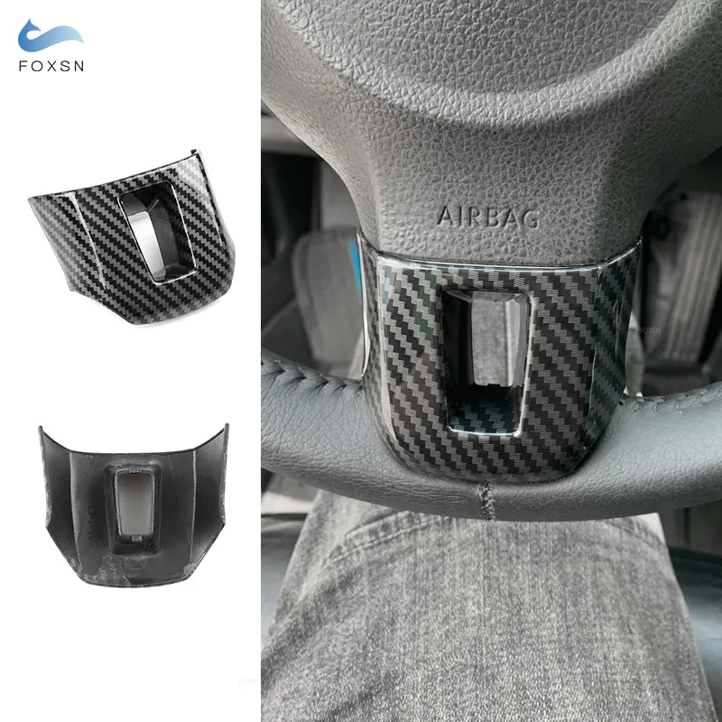 Carbon Fiber Pattern Car Accessories Interior Steering Wheel Panel Cover Trim For VW Golf 6 MK6 Jetta Bora Polo Touran EOS Caddy