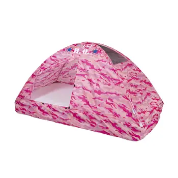 Tenda da gioco per bambini con letto matrimoniale in poliestere mimetico rosa, divertente nascondiglio per uso interno ed esterno, leggera e facile da montare. 10 best sales tenda multicam - №5