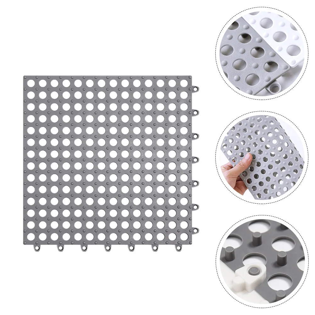 

Plastic Bath Non slip Light Grey Kids Splicable Area Rugs Home Floor Shower Cushion Mats for Bathroom Kitchen Entrance Doorway