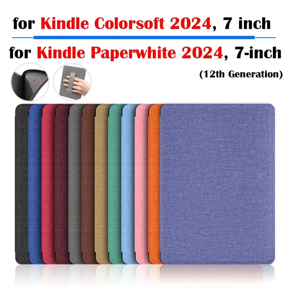 TPU Colorsoft Case with Hand Support Soft KPW6 Protective Shell for Kindle Paperwhite 2024 7 inch (12th Generation)