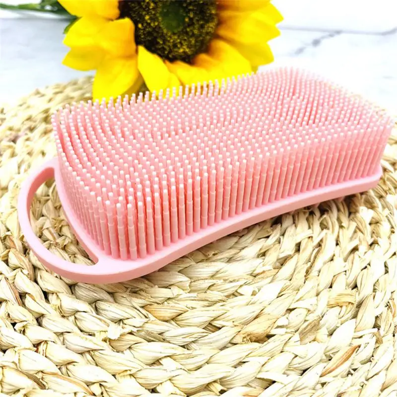 2 In 1 Silicone Shower Brush Scrubber Soft Silicone Scalp Massager Shampoo Brush Double-Sided Body Brush Foam Skin Clean Tool