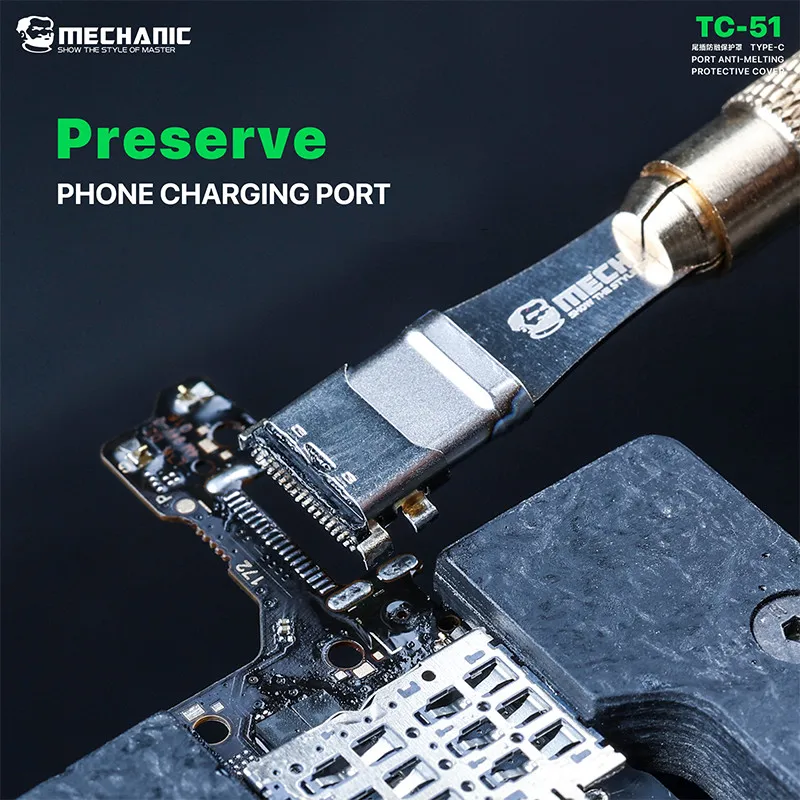 MECHANIC TC-51 Type-C Port Anti-melting Protective Cover for Mobile Phone Maintenance Prevents Scorching with Handle