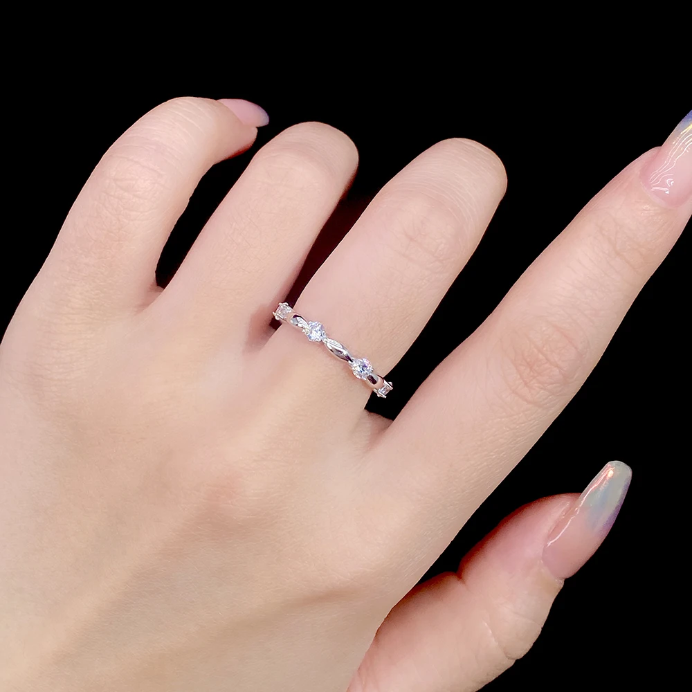 S925 Sterling Silver Stunning Wreath Cocktail Ring for Women Unique Design Zircons Stackable Band Finger Jewelry Comfort wear