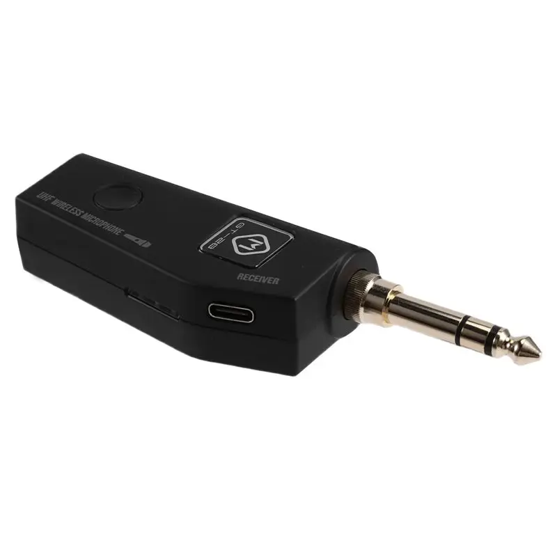 AA60 Wireless Microphone Receiver 6.5 to 3.5 Thread Adapter Portable Dynamic Soundhole Pickup for Acoustic Guitar GT28