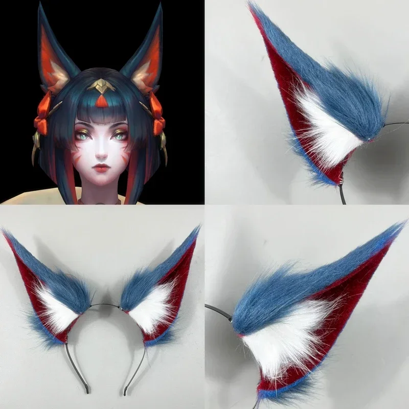 Original Handmade Customized Anime Beast Ear Tail Wolf Cat Fox Hair Hoop Headwear For Halloween Christmas Cosplay Prop