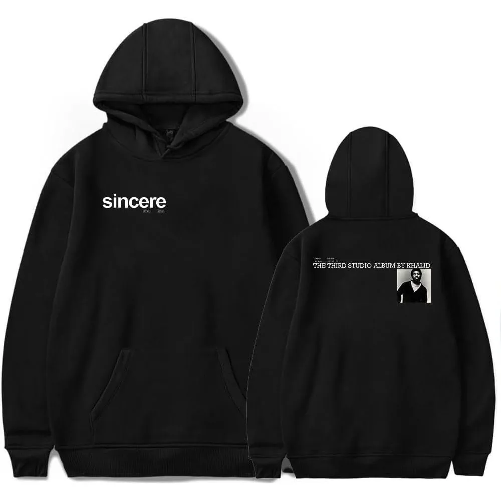 Khalid SINCERE Merch Hoodies Unisex Hooded Sweatshirt Casual Clothing