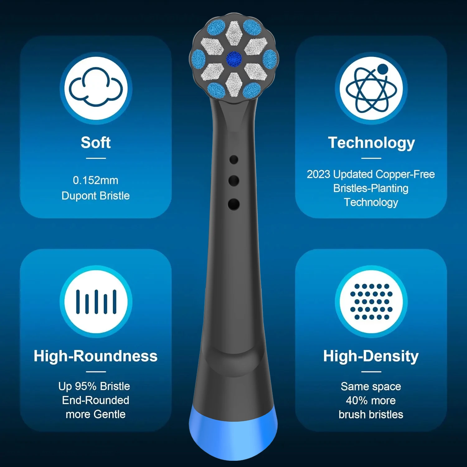 หัวแปรงสีฟันสำรอง 4 ชิ้น ใช้ได้กับแปรงสีฟันไฟฟ้า Oral-B iO ซีรีส์ 10 9 8 7 6 5 4 3