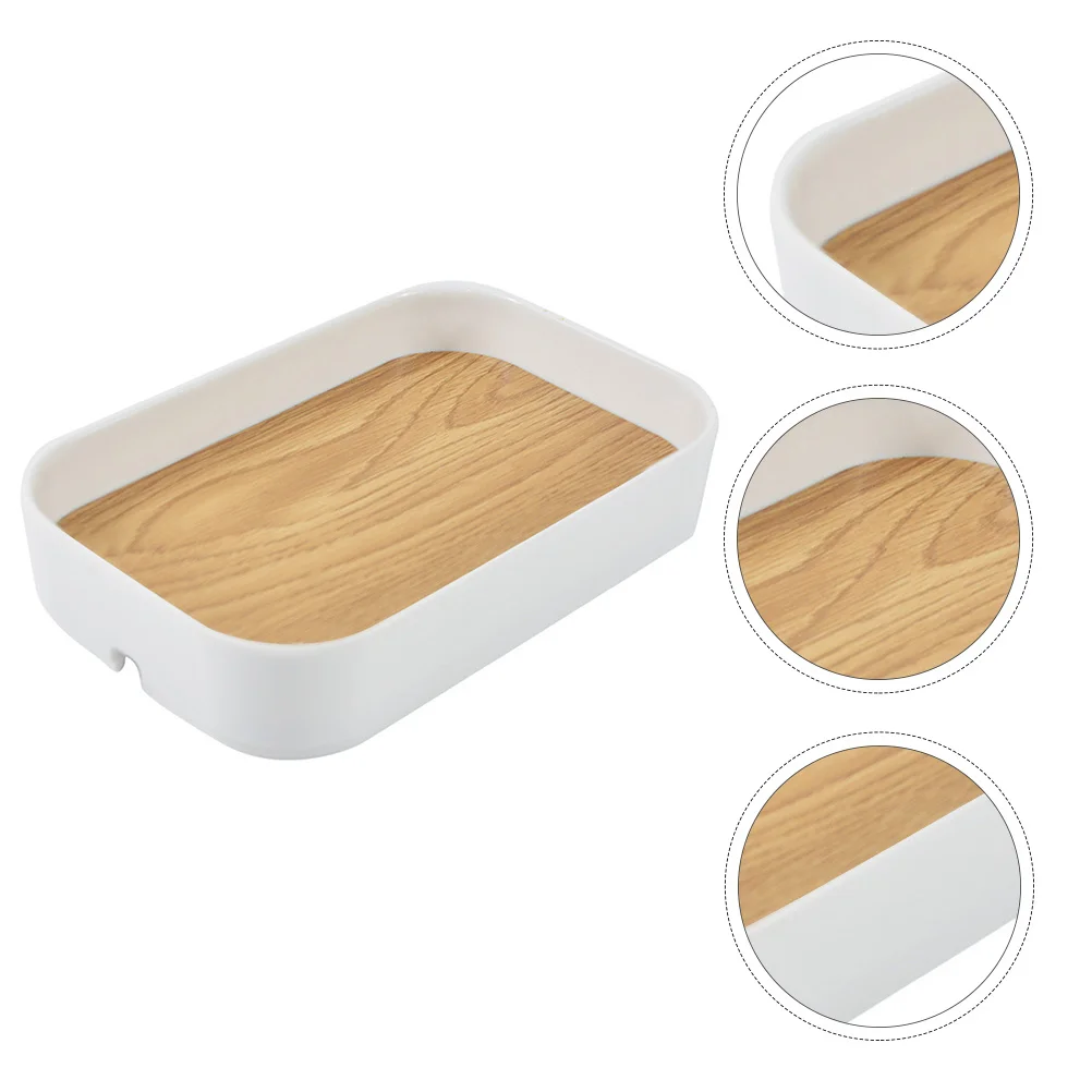 

1Pcs Wood Grain Desktop Sundries Storage Box Organizer Multipurpose Cosmetics Stationery Storage Household Desktop