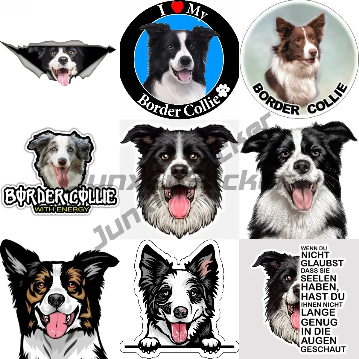 

Border Collie Vinyl Car Sticker Truck Car Window Travel Stickers for Laptop Luggage Suitcase Motor Car Bike Kids Toy Decals