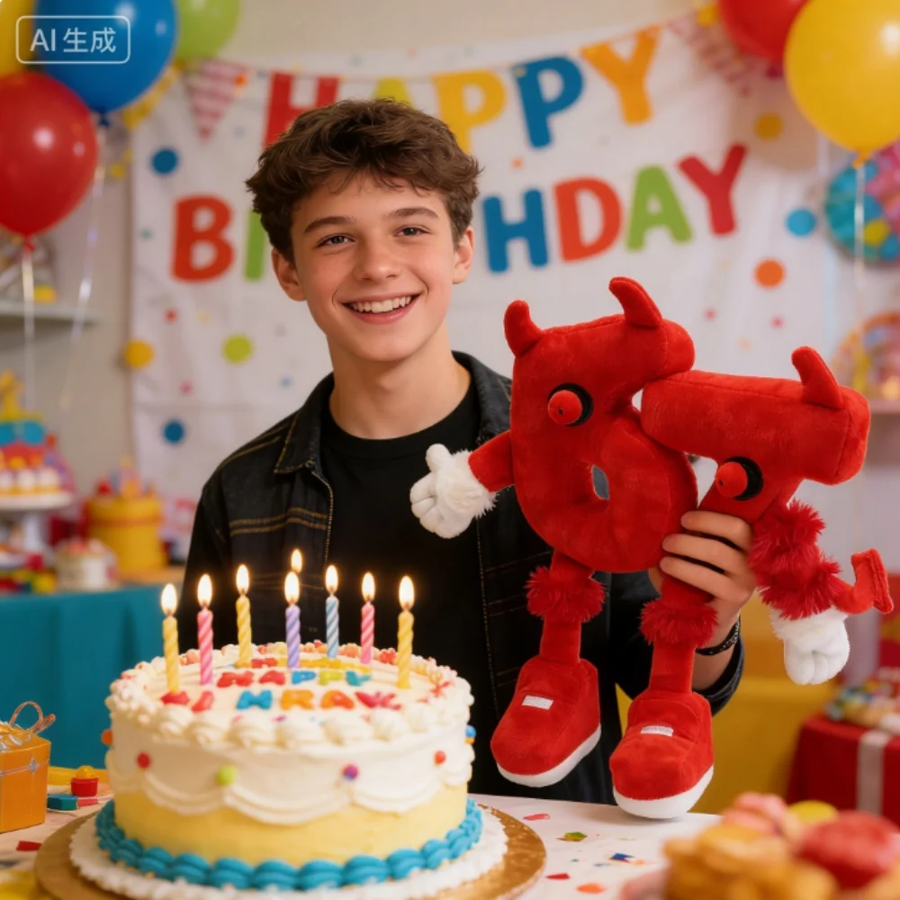 

New Steal a Brainrot Jandel Red Demon 67 Plush Doll Cute Anime Peripherals Toy Birthday Christmas Gift