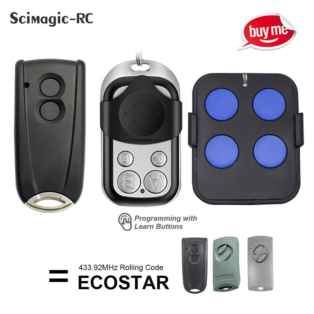 ECOSTAR RSC2 RSE2 Garage Door Remote Control 433MHz Rolling Code Gate Opener Replacement Hormann Liftronic 500 700 800