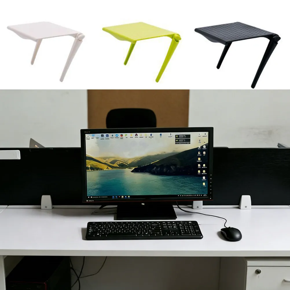 Foldable Computer LCD Display Shelf Multifunction Screen Storage Bracket Space Saving Office Desktop Organizer for Watch Glasses