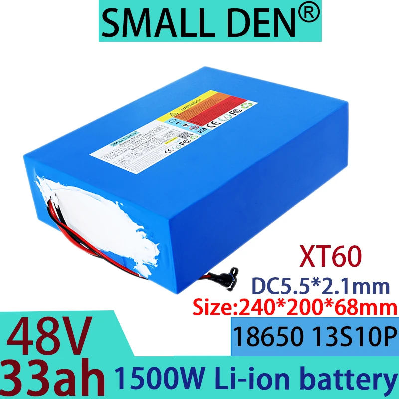 The new 48v 33ah 13S10P 1500W 18650 lithium battery is suitable for various transportation vehicles and can be customized