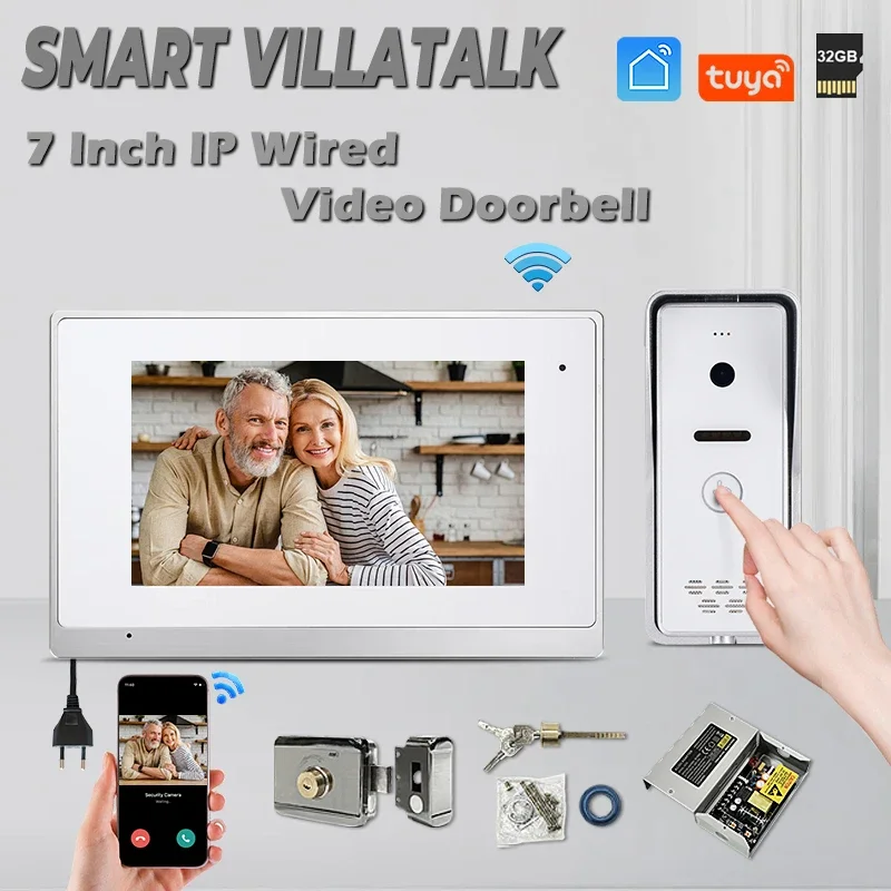 

villa call panel(second confirmation unit) and IP CCTV camera Monitor wifi video phone call rf intercom device for home handset