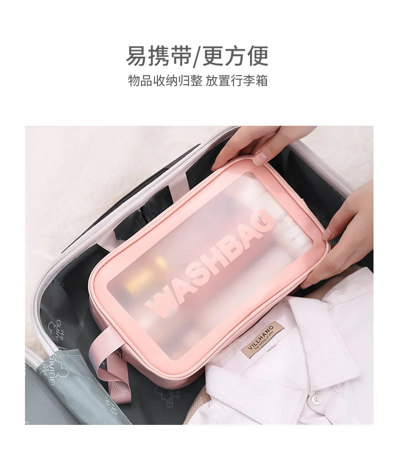 Neues transparentes Make-up-Taschen-Set, Kosmetik-Organizer, Waschbeutel für Frauen, tragbare Kosmetiktasche, Reise-Essentials-Kosmetiktasche – Detail 7