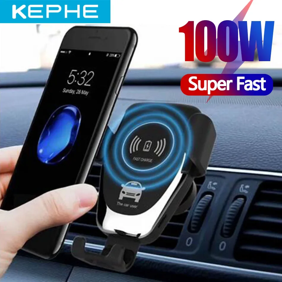 Car Fast Wireless Charger For iPhone 11 12 SE 8 Plus XS 100W Car Wireless Charger For Samsung Galaxy S8 S9 S10 Note 9 Charger