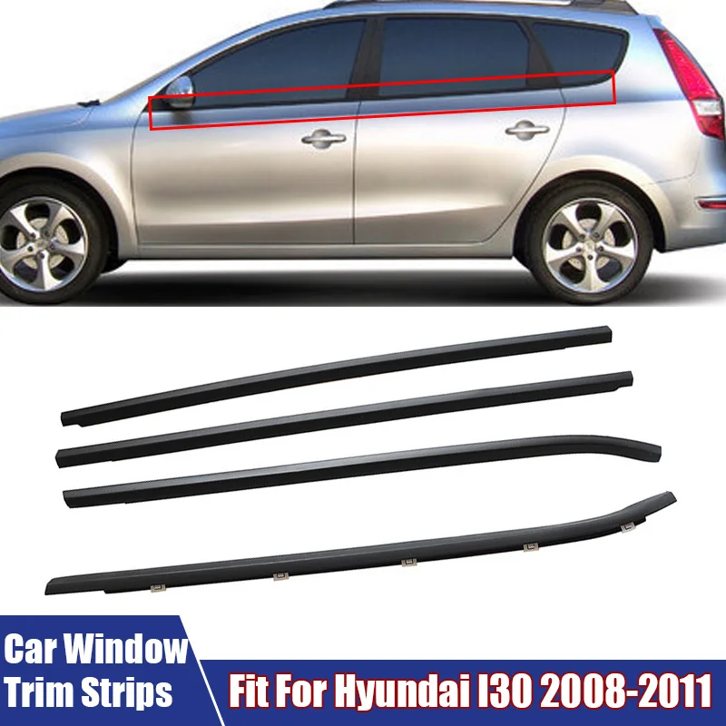 Car Window Weather Rubber Strips Fit For Hyundai I30 2008-2011 Direct Replacement Accessories Window Glass Waterproof Trim Strip