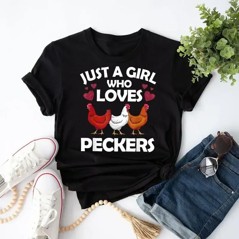 Funny Chicken For Women Girls Farmer Flock Whisperer T Shirt