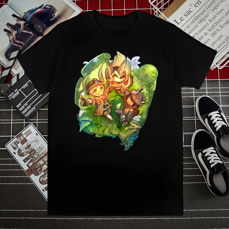 

Сделано в бездне японское аниме Riko Reg Lyza Nanachi Mitty Мужчины Женщины Футболка Топы с круглым вырезом Мягкая футболка с аниме Манга Футболка