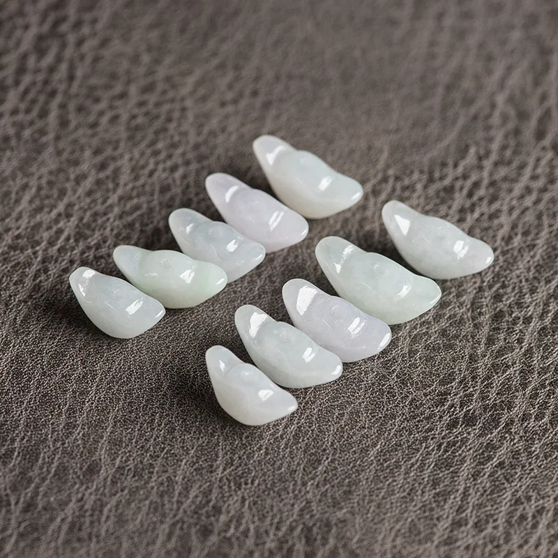 10pcs/lot Natural Myanmar A-grade Jadeite Ingots Scattered Beads Handmade DIY Materials Beaded Accessories Jewelry Drop Shipping