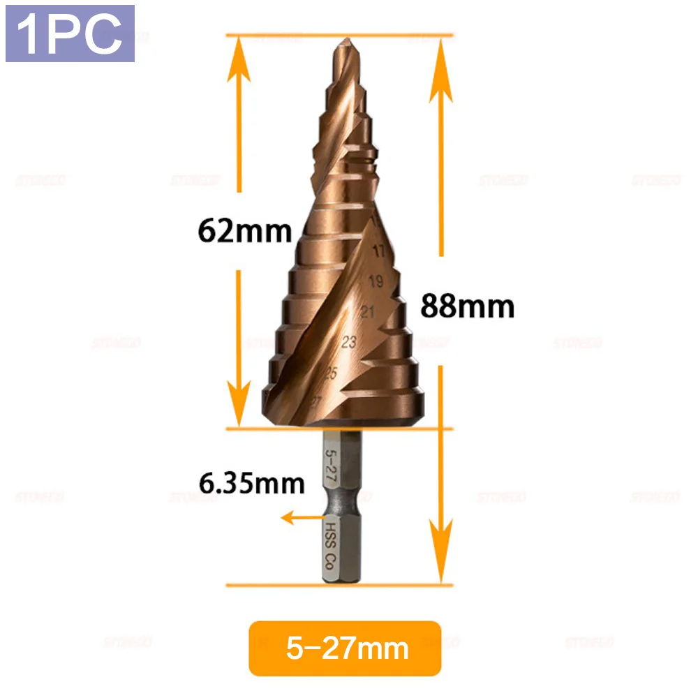 STONEGO HSS M35 الكوبالت خطوة مثقاب الخشب HSS CO عالية السرعة الصلب مخروط عرافة عرقوب 4-12 مللي متر/4-20 مللي متر/5-21 مللي متر/5-27 مللي متر/4-32 مللي متر